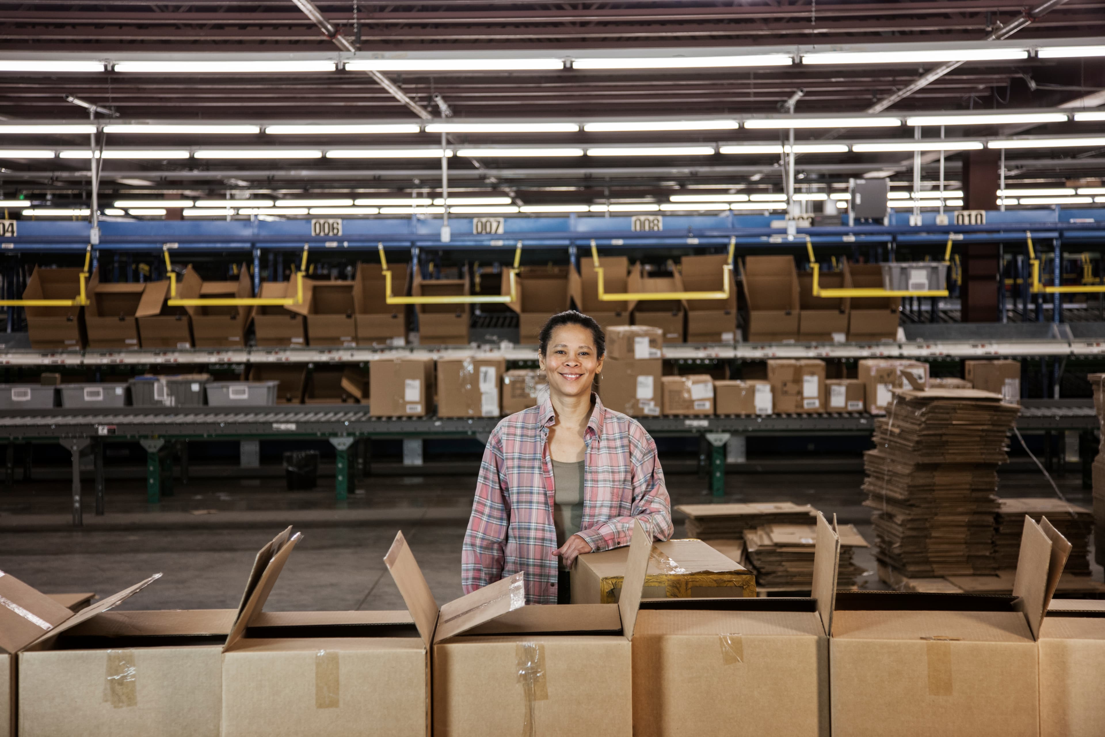 African American female warehouse worker